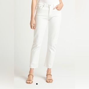Agolde Toni Mid Rise Straight White Jean